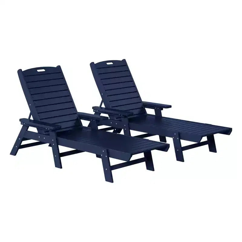 WestinTrends Adirondack Outdoor Chaise Lounge for Patio Garden Poolside (Set of 2)