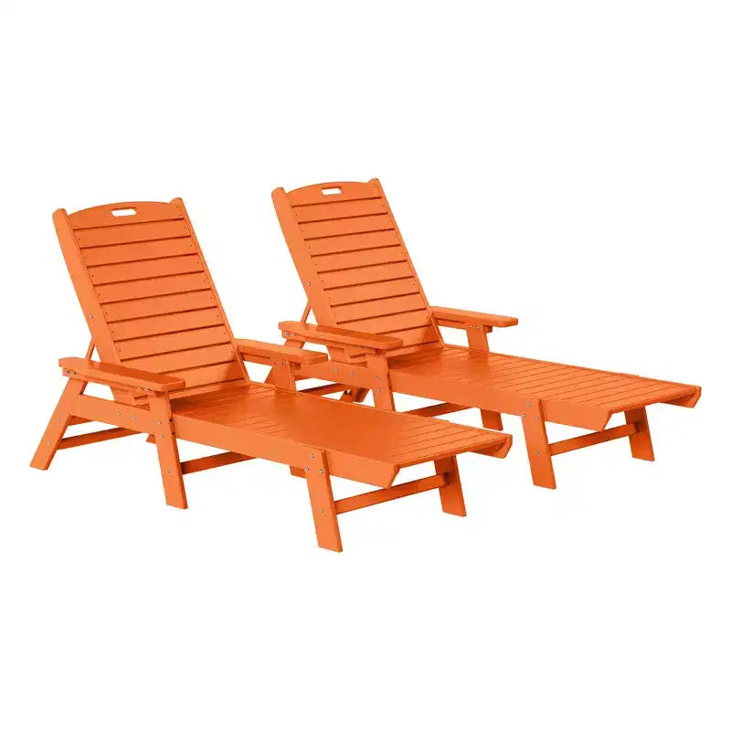 WestinTrends Adirondack Outdoor Chaise Lounge for Patio Garden Poolside (Set of 2)