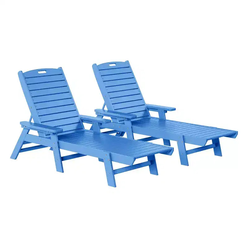 WestinTrends Adirondack Outdoor Chaise Lounge for Patio Garden Poolside (Set of 2)