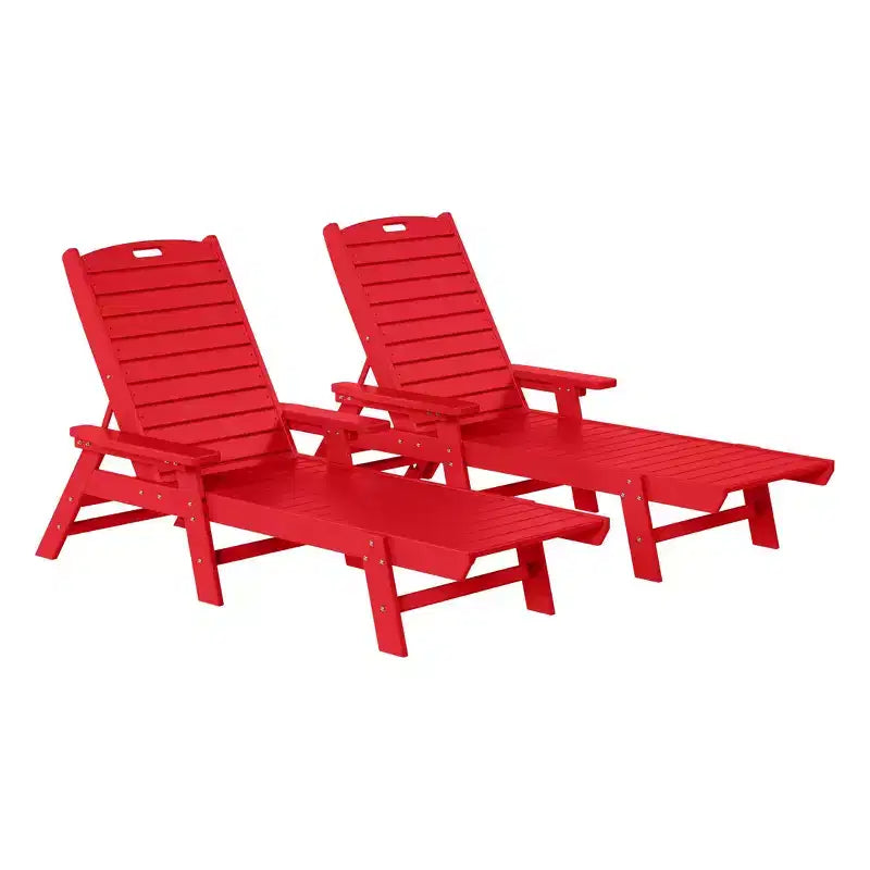 WestinTrends Adirondack Outdoor Chaise Lounge for Patio Garden Poolside (Set of 2)