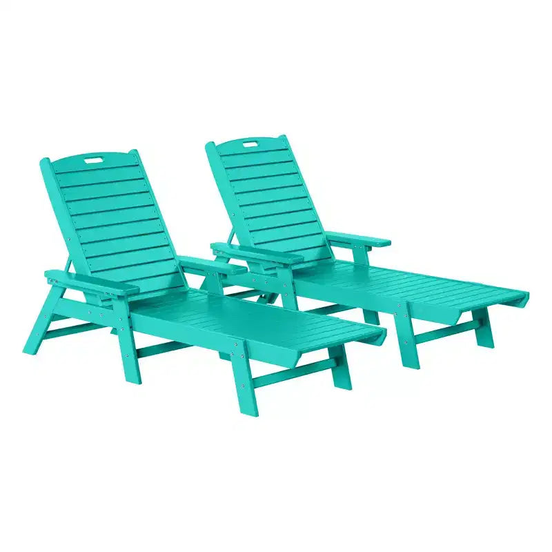 WestinTrends Adirondack Outdoor Chaise Lounge for Patio Garden Poolside (Set of 2)