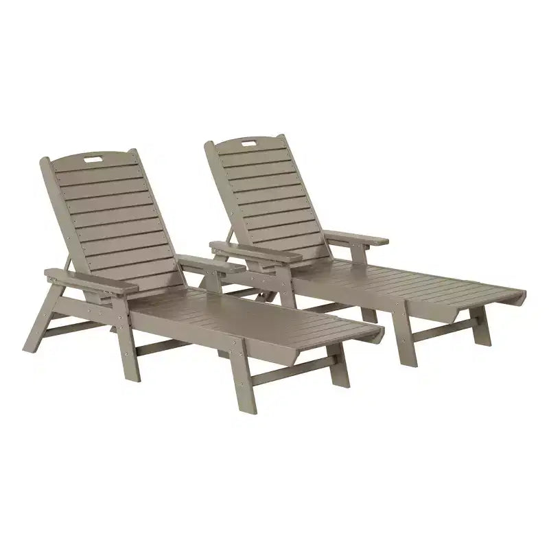 WestinTrends Adirondack Outdoor Chaise Lounge for Patio Garden Poolside (Set of 2)