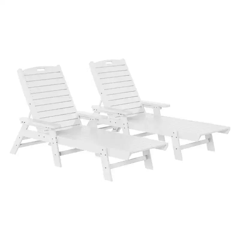 WestinTrends Adirondack Outdoor Chaise Lounge for Patio Garden Poolside (Set of 2)
