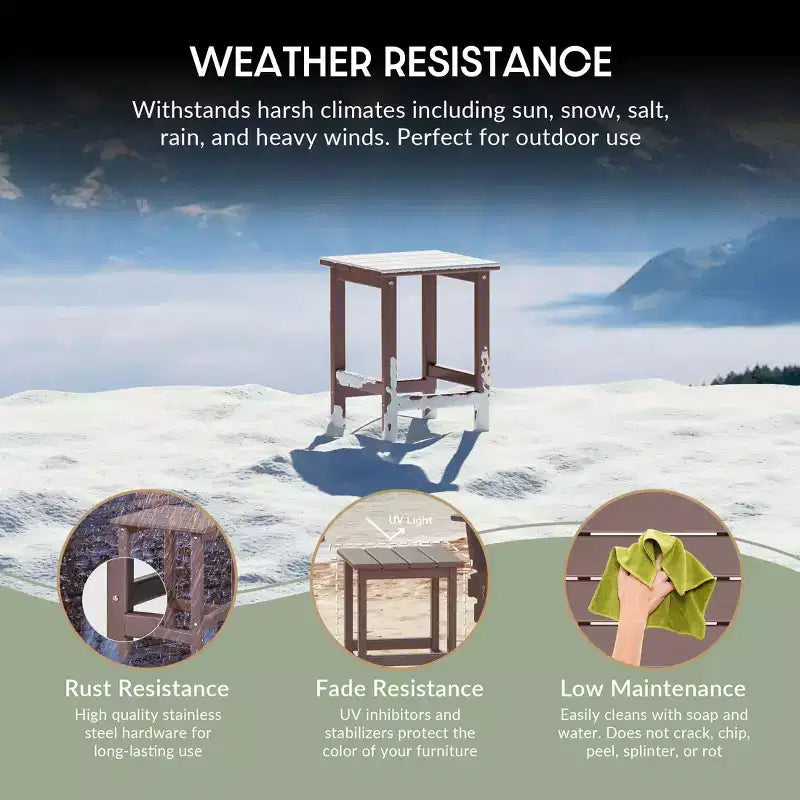 WestinTrends 3 Pieces Set Poly Adirondack Outdoor Chaise Lounges with Side Table