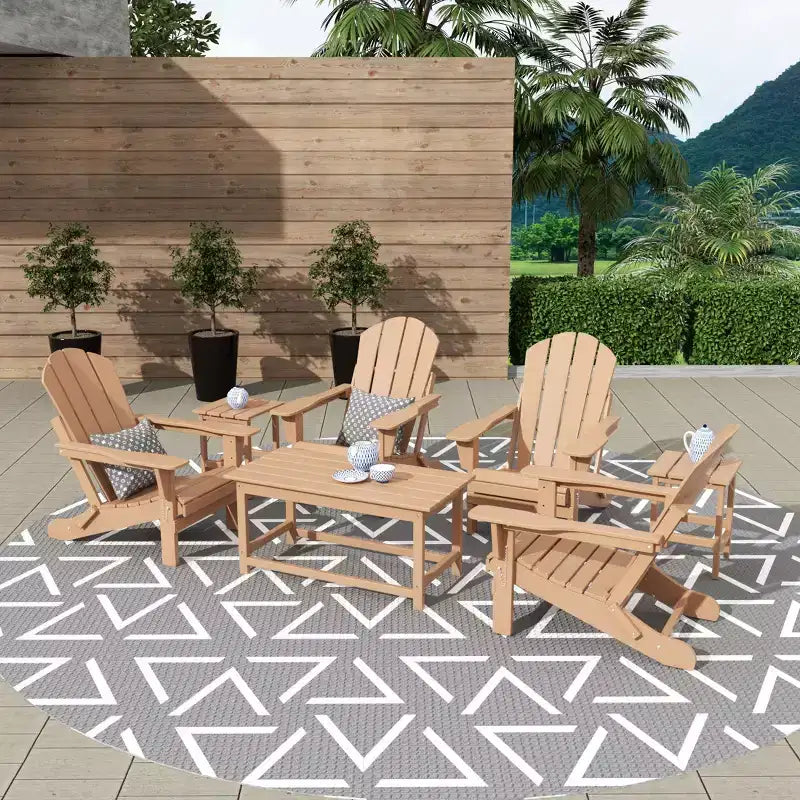 WestinTrends 3-Piece Outdoor Patio Adirondack Coffee and Side Table Set