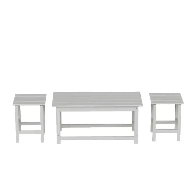 WestinTrends 3-Piece Outdoor Patio Adirondack Coffee and Side Table Set