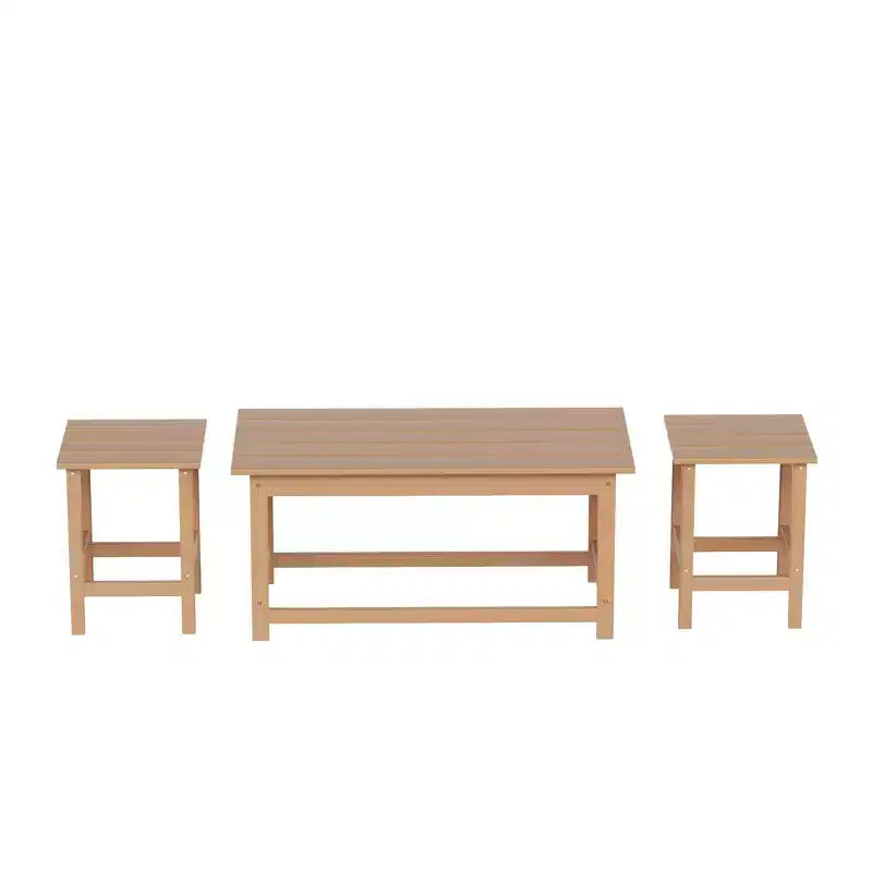 WestinTrends 3-Piece Outdoor Patio Adirondack Coffee and Side Table Set