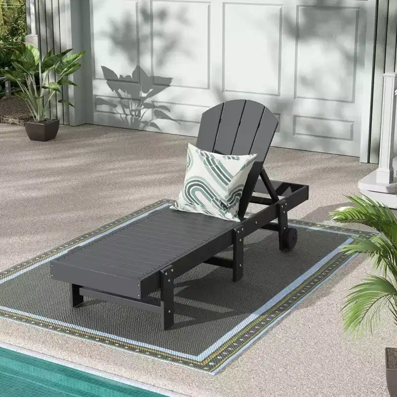 WestinTrends Malibu Adirondack Poly Reclining Chaise Lounge With Wheels