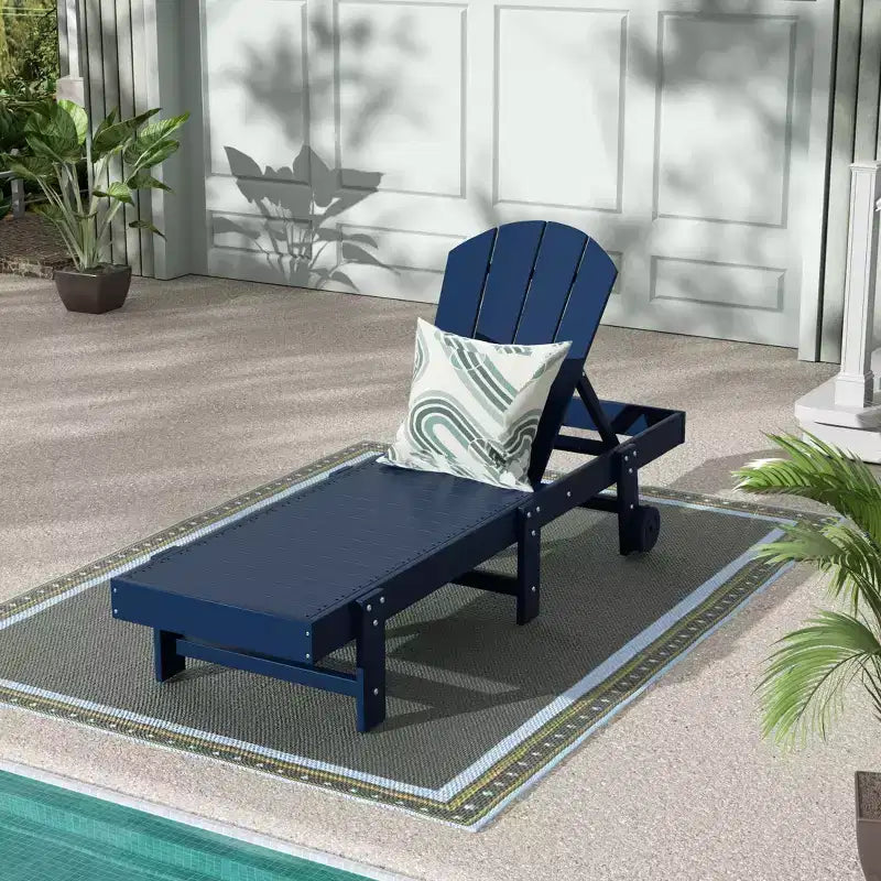 WestinTrends Malibu Adirondack Poly Reclining Chaise Lounge With Wheels