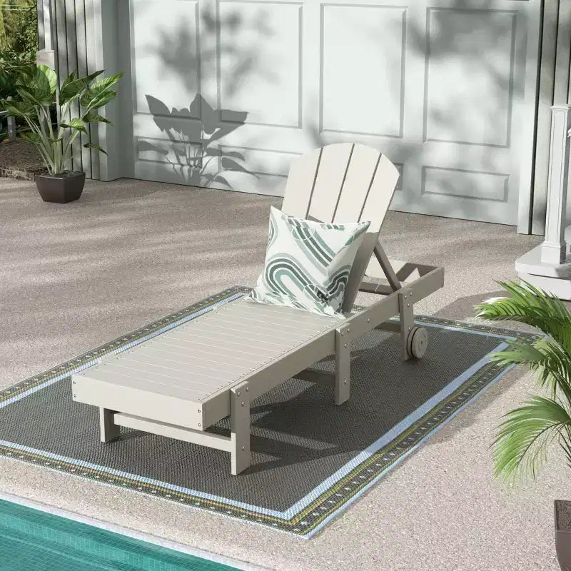 WestinTrends Malibu Adirondack Poly Reclining Chaise Lounge With Wheels