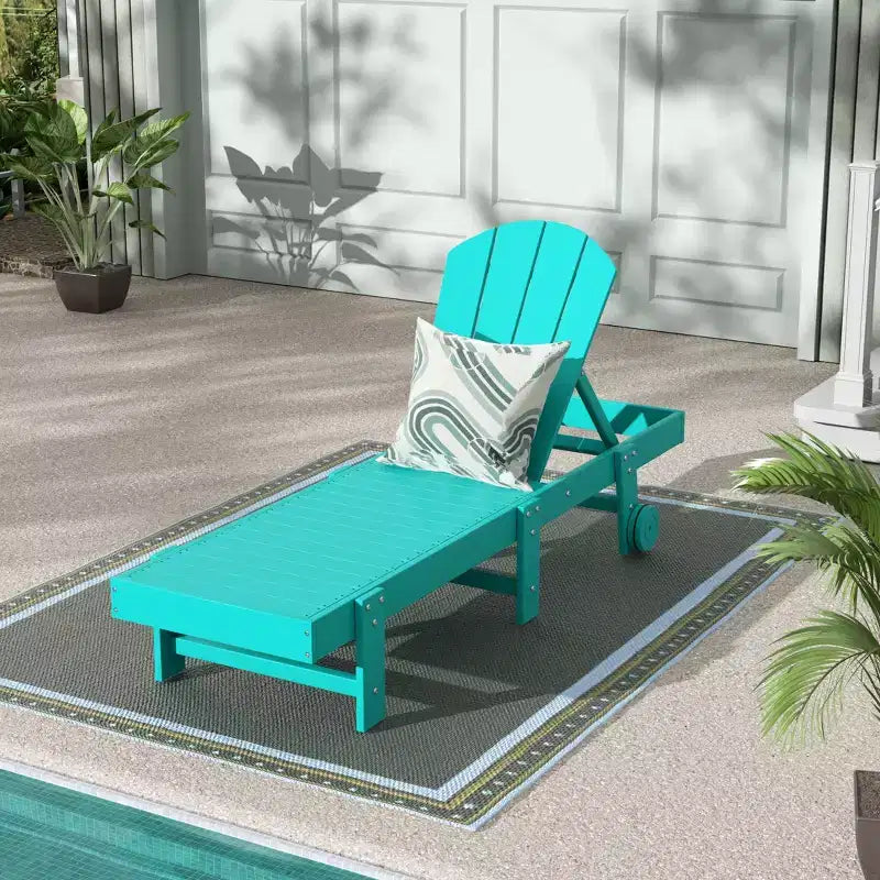 WestinTrends Malibu Adirondack Poly Reclining Chaise Lounge With Wheels