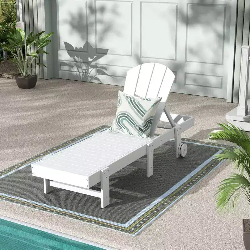 WestinTrends Malibu Adirondack Poly Reclining Chaise Lounge With Wheels