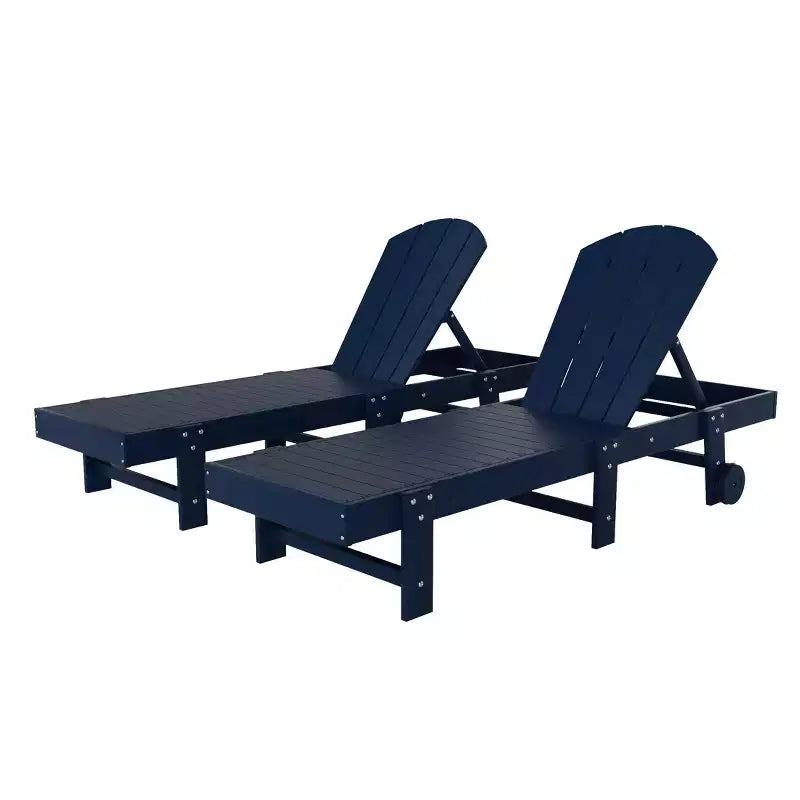 WestinTrends Malibu Adirondack Poly Reclining Chaise Lounge With Wheels (Set of 2pcs)