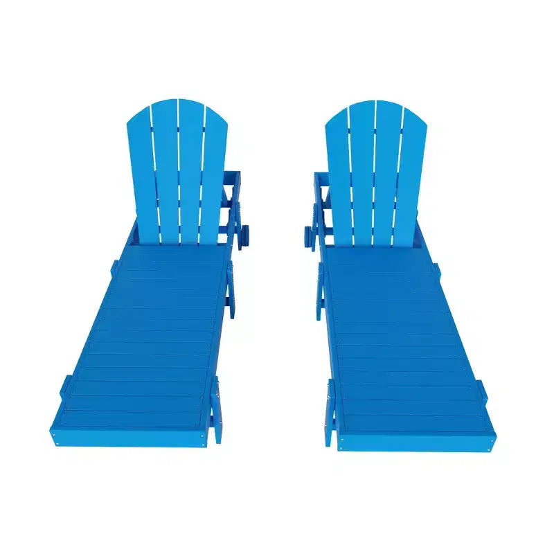 WestinTrends Malibu Adirondack Poly Reclining Chaise Lounge With Wheels (Set of 2pcs)