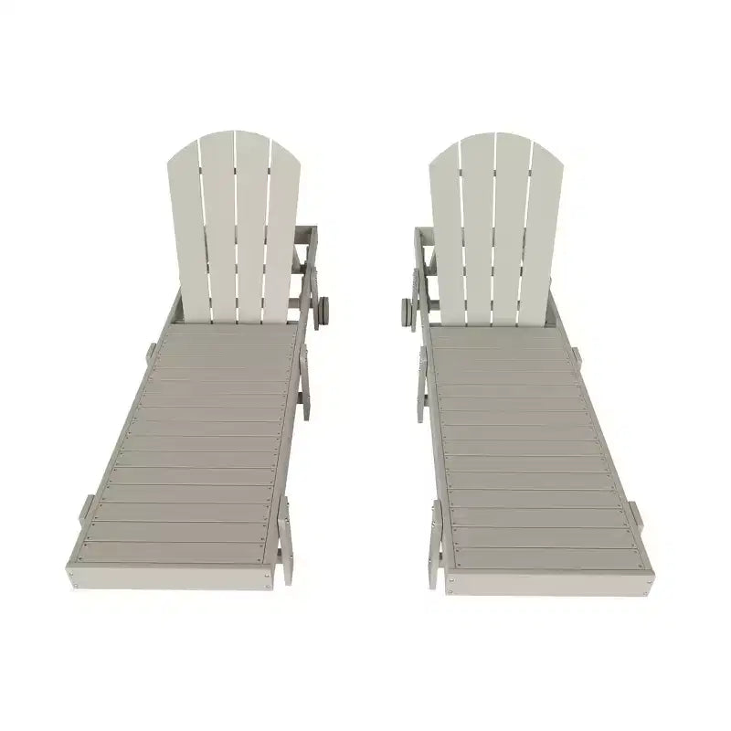 WestinTrends Malibu Adirondack Poly Reclining Chaise Lounge With Wheels (Set of 2pcs)