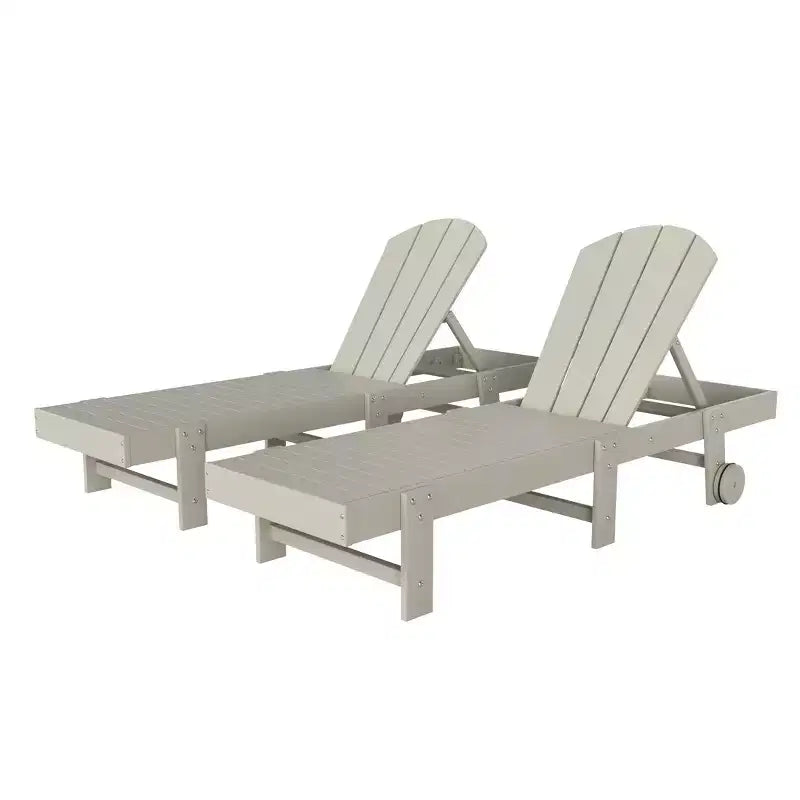 WestinTrends Malibu Adirondack Poly Reclining Chaise Lounge With Wheels (Set of 2pcs)