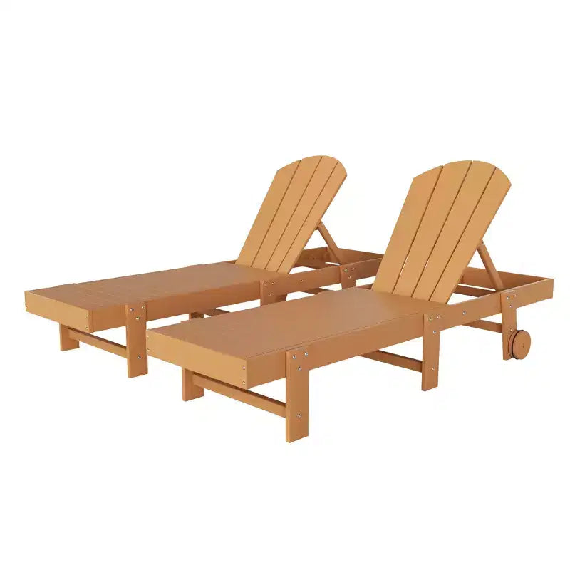 WestinTrends Malibu Adirondack Poly Reclining Chaise Lounge With Wheels (Set of 2pcs)