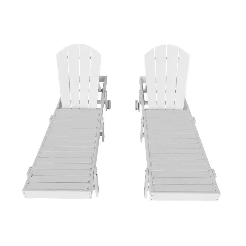 WestinTrends Malibu Adirondack Poly Reclining Chaise Lounge With Wheels (Set of 2pcs)
