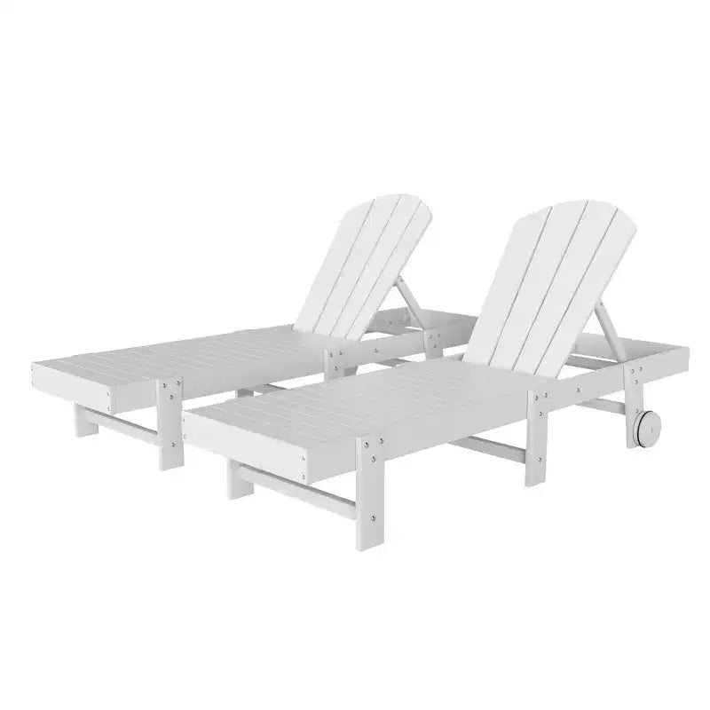 WestinTrends Malibu Adirondack Poly Reclining Chaise Lounge With Wheels (Set of 2pcs)