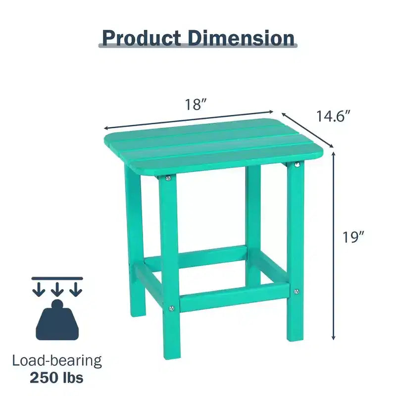 Aoodor Outdoor Adirondack Side Table HDPE End TableClassic Modern DesignHigh-QualityEasy to AssembleVersatile End Table for Patio, Garden, Lawn