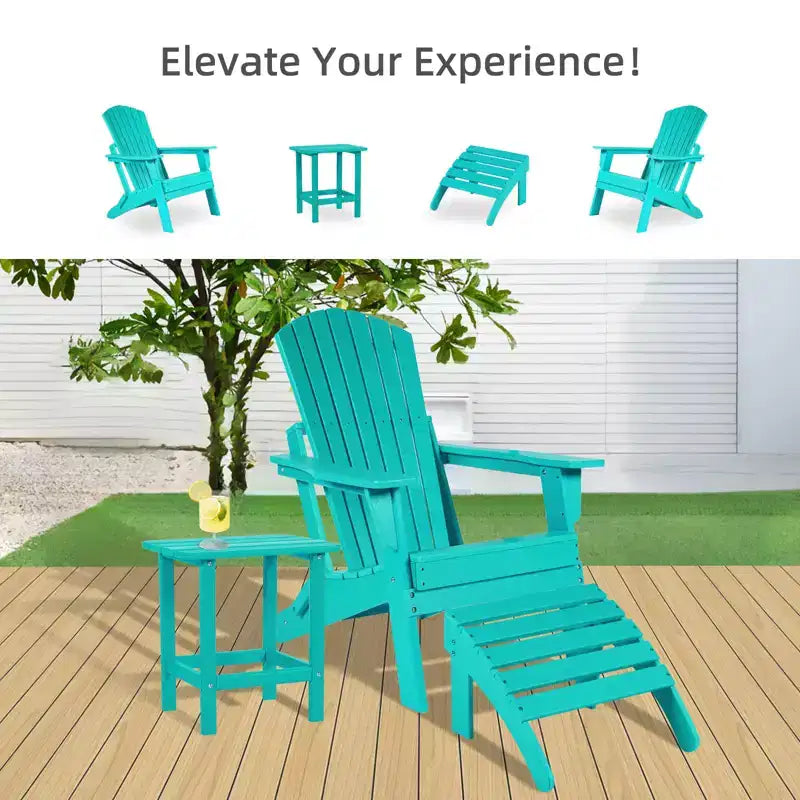 Aoodor Outdoor Adirondack Side Table HDPE End TableClassic Modern DesignHigh-QualityEasy to AssembleVersatile End Table for Patio, Garden, Lawn