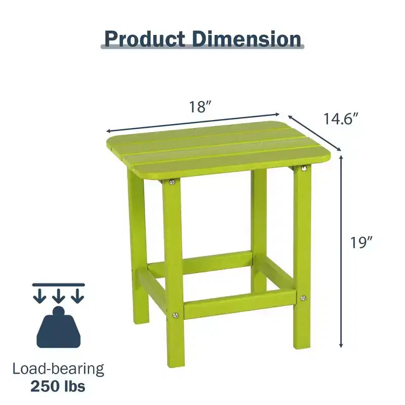 Aoodor Outdoor Adirondack Side Table HDPE End TableClassic Modern DesignHigh-QualityEasy to AssembleVersatile End Table for Patio, Garden, Lawn