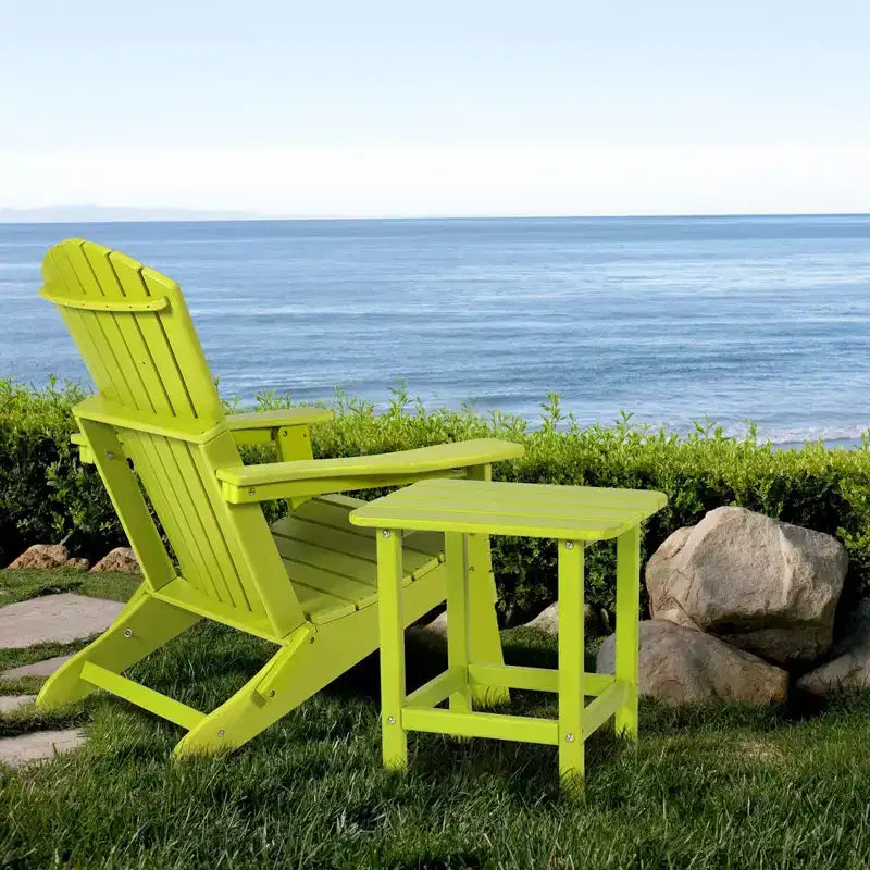 Aoodor Outdoor Adirondack Side Table HDPE End TableClassic Modern DesignHigh-QualityEasy to AssembleVersatile End Table for Patio, Garden, Lawn