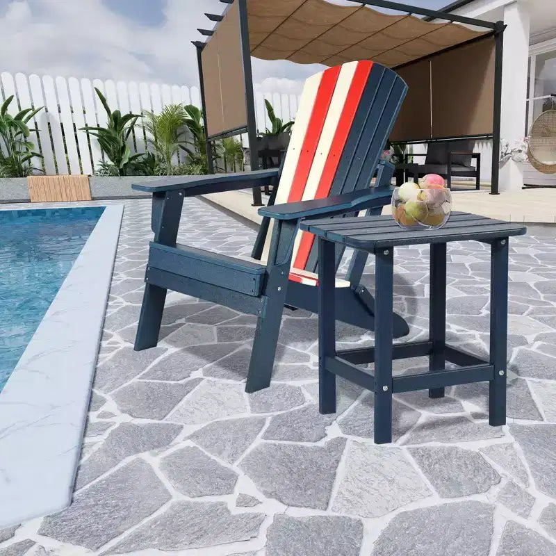 Aoodor Outdoor Adirondack Side Table HDPE End TableClassic Modern DesignHigh-QualityEasy to AssembleVersatile End Table for Patio, Garden, Lawn