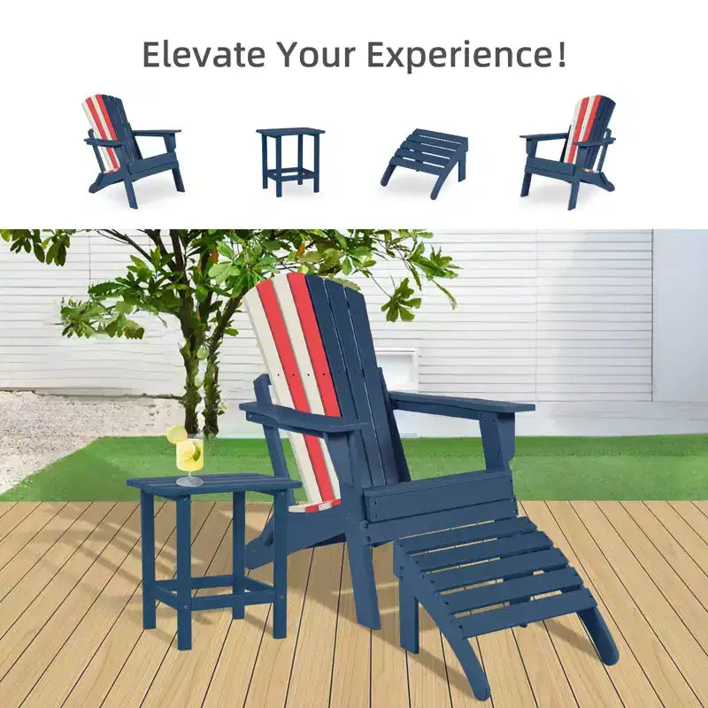 Aoodor Outdoor Adirondack Side Table HDPE End TableClassic Modern DesignHigh-QualityEasy to AssembleVersatile End Table for Patio, Garden, Lawn