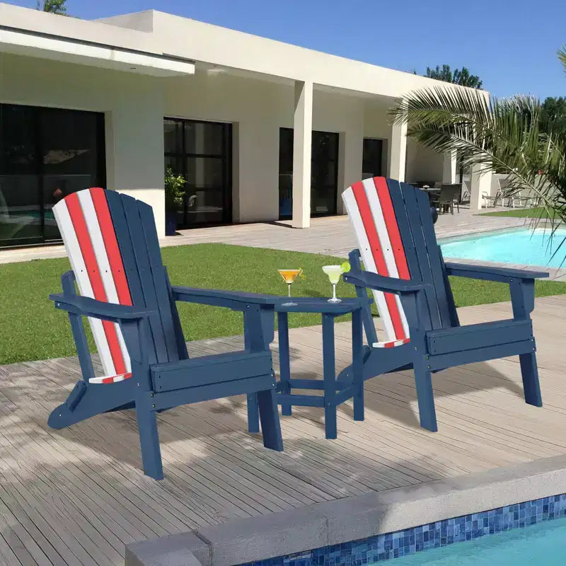Aoodor Folding Adirondack Chair HDPE Outdoor All-Weather Chair for Patio, Garden, Backyard, Lawn, Fire Pit