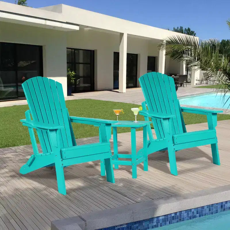 Aoodor Folding Adirondack Chair HDPE Outdoor All-Weather Chair for Patio, Garden, Backyard, Lawn, Fire Pit