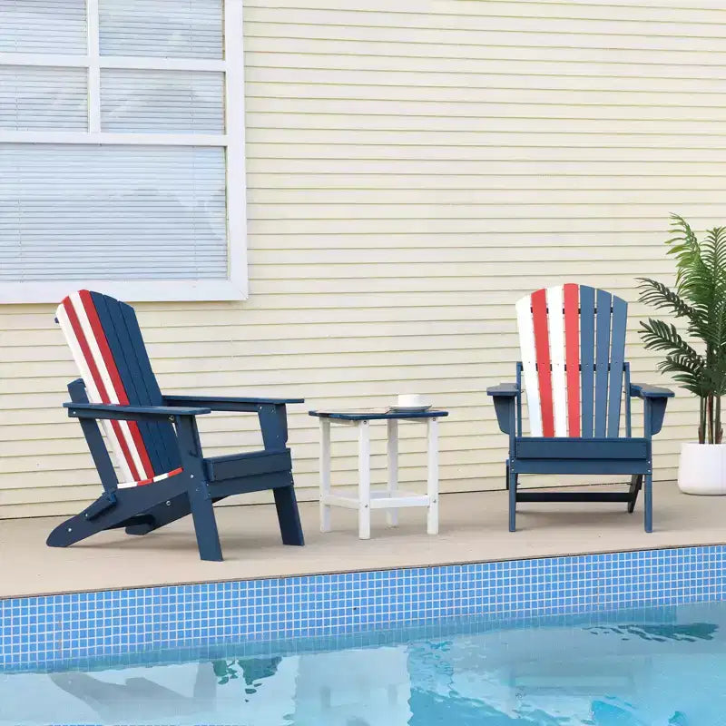 Aoodor Folding Adirondack Chair HDPE Outdoor All-Weather Chair for Patio, Garden, Backyard, Lawn, Fire Pit