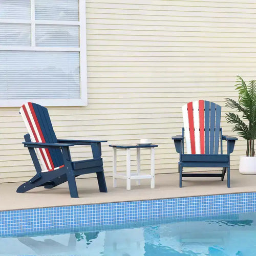 Aoodor Folding Adirondack Chair HDPE Outdoor All-Weather Chair for Patio, Garden, Backyard, Lawn, Fire Pit