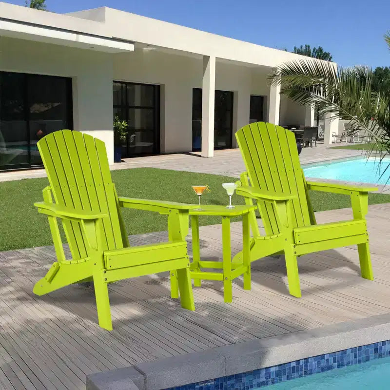 Aoodor Folding Adirondack Chair HDPE Outdoor All-Weather Chair for Patio, Garden, Backyard, Lawn, Fire Pit