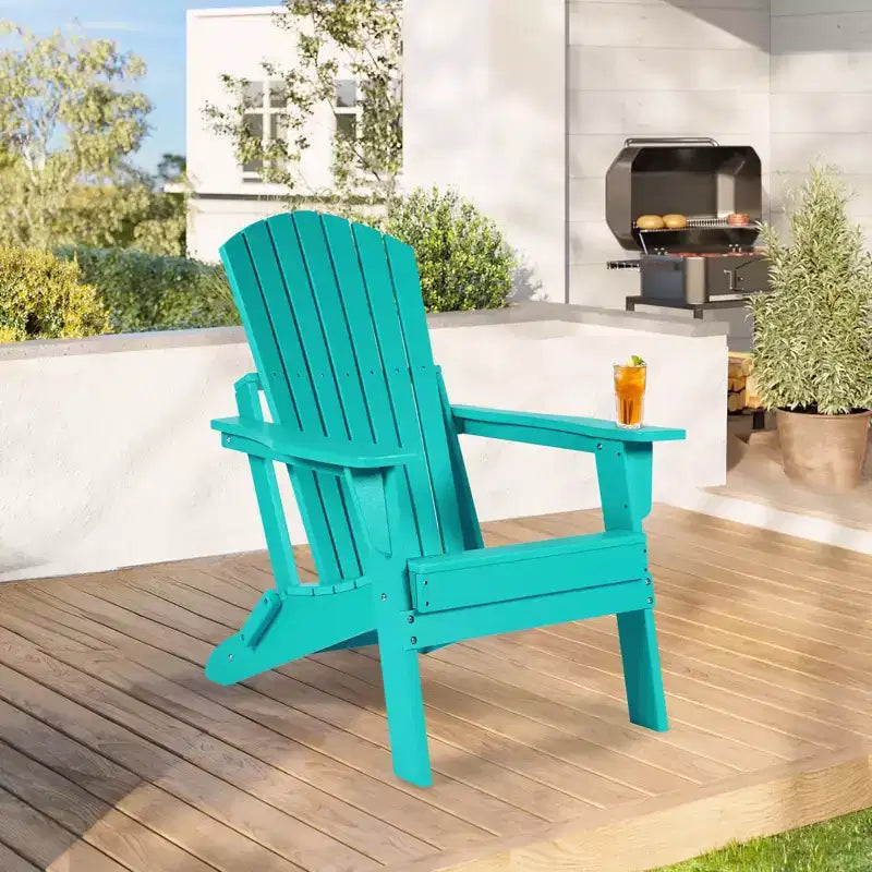 Aoodor Folding Adirondack Chair HDPE Outdoor All-Weather Chair for Patio, Garden, Backyard, Lawn, Fire Pit