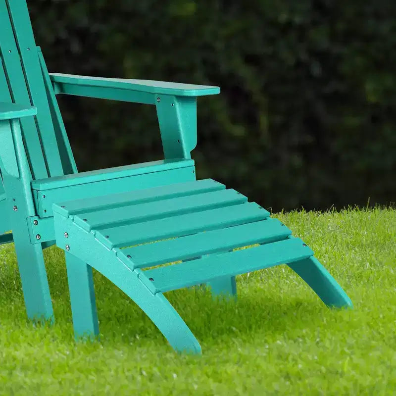 Aoodor Outdoor Adirondack Ottoman, HDPE Adirondack Chair Ottoman, Outdoor Patio Weather Resistant for Patio, Porch, Backyard, Garden, Lawn, Deck