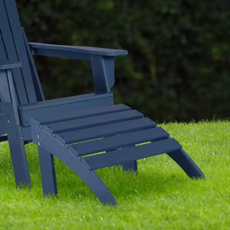 Aoodor Outdoor Adirondack Ottoman, HDPE Adirondack Chair Ottoman, Outdoor Patio Weather Resistant for Patio, Porch, Backyard, Garden, Lawn, Deck