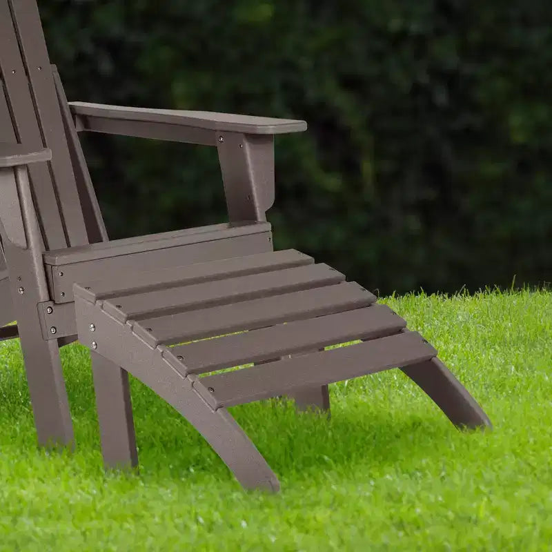 Aoodor Outdoor Adirondack Ottoman, HDPE Adirondack Chair Ottoman, Outdoor Patio Weather Resistant for Patio, Porch, Backyard, Garden, Lawn, Deck