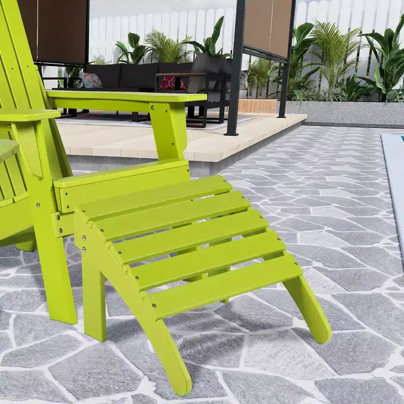 Aoodor Outdoor Adirondack Ottoman, HDPE Adirondack Chair Ottoman, Outdoor Patio Weather Resistant for Patio, Porch, Backyard, Garden, Lawn, Deck