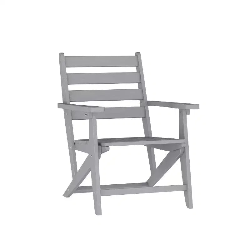 Merrick Lane Indoor/Outdoor Adirondack Dining Chair with Fold Out Cup Holder, Recycled All-Weather HDPE Adirondack Chair