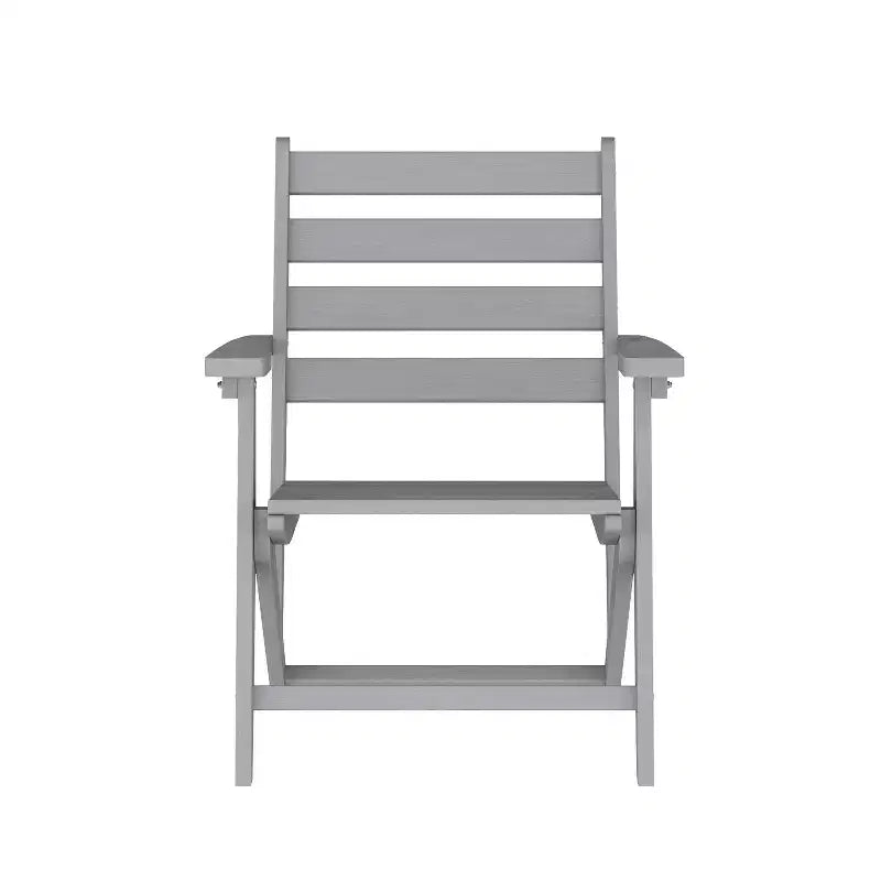 Merrick Lane Indoor/Outdoor Adirondack Dining Chair with Fold Out Cup Holder, Recycled All-Weather HDPE Adirondack Chair