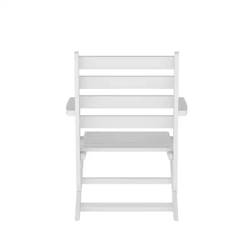 Merrick Lane Indoor/Outdoor Adirondack Dining Chair with Fold Out Cup Holder, Recycled All-Weather HDPE Adirondack Chair
