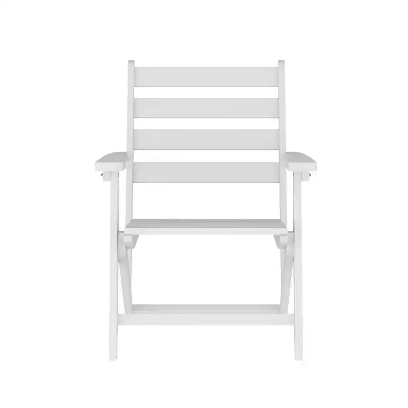Merrick Lane Indoor/Outdoor Adirondack Dining Chair with Fold Out Cup Holder, Recycled All-Weather HDPE Adirondack Chair