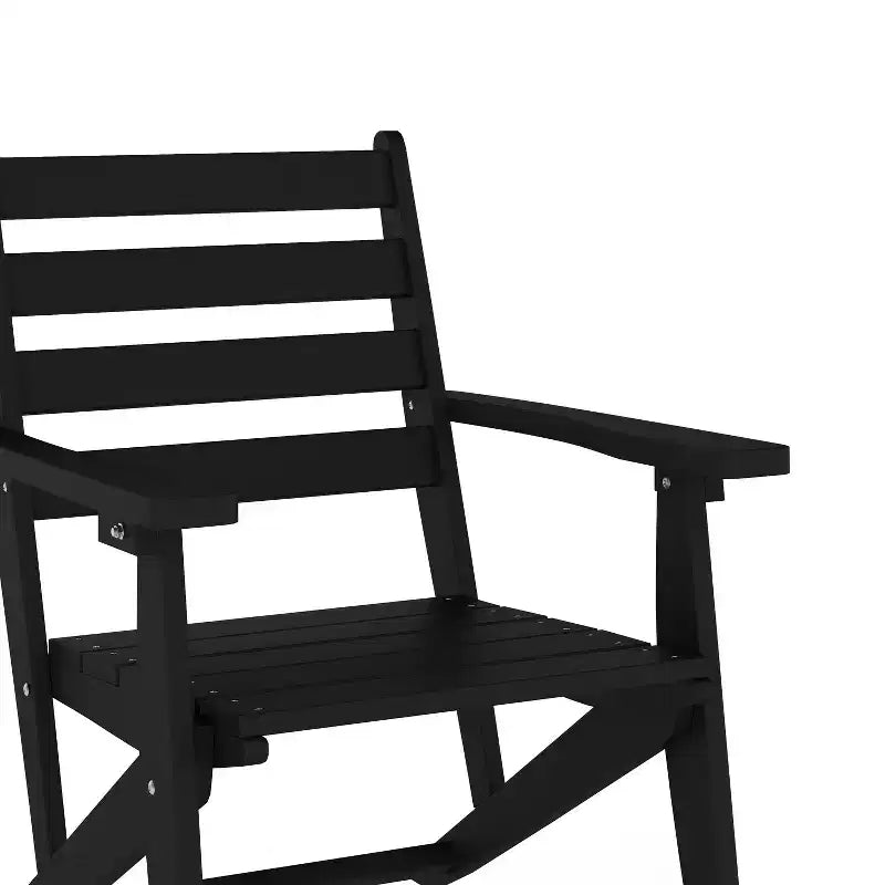 Merrick Lane Indoor/Outdoor Adirondack Dining Chair with Fold Out Cup Holder, Recycled All-Weather HDPE Adirondack Chair