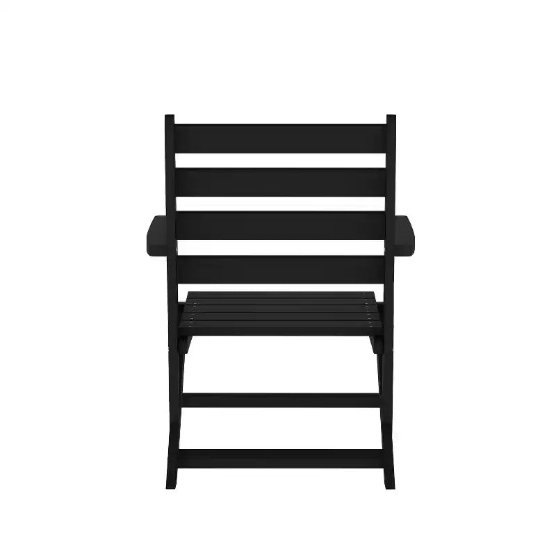 Merrick Lane Indoor/Outdoor Adirondack Dining Chair with Fold Out Cup Holder, Recycled All-Weather HDPE Adirondack Chair