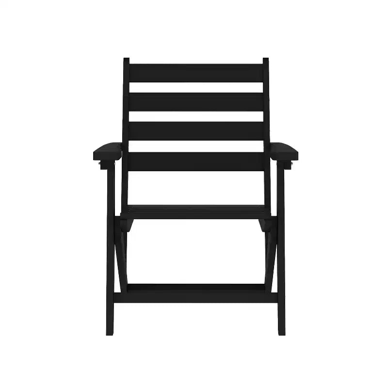 Merrick Lane Indoor/Outdoor Adirondack Dining Chair with Fold Out Cup Holder, Recycled All-Weather HDPE Adirondack Chair