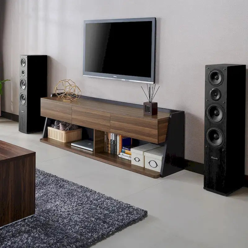 Alan Modern Walnut 73-inch 3-Drawer TV Console by Furniture of America