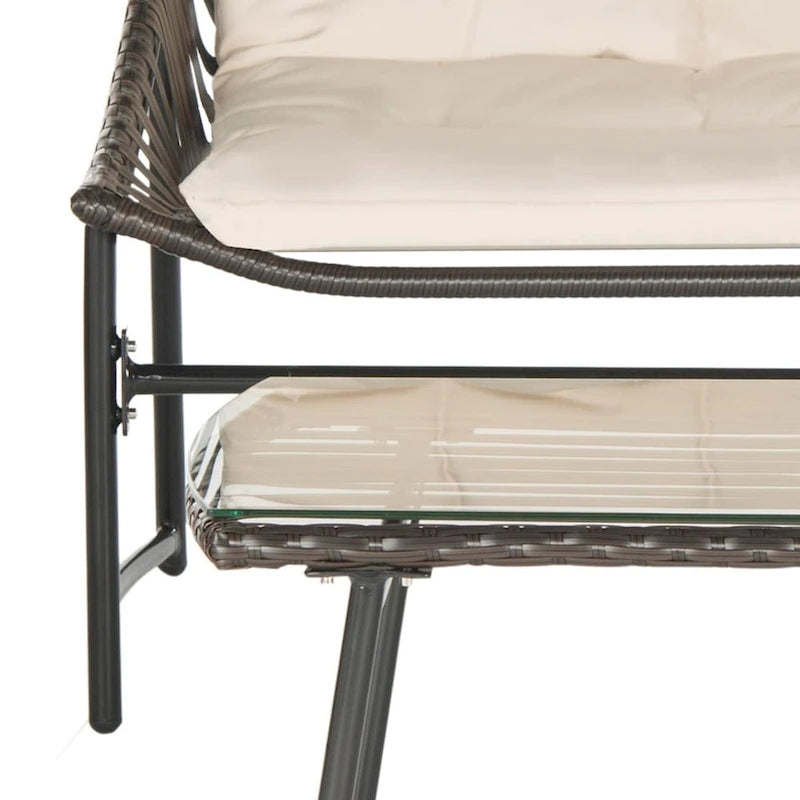 SAFAVIEH Outdoor Hildrun Rattan 4-Piece Set - 28W x 30D x 50H