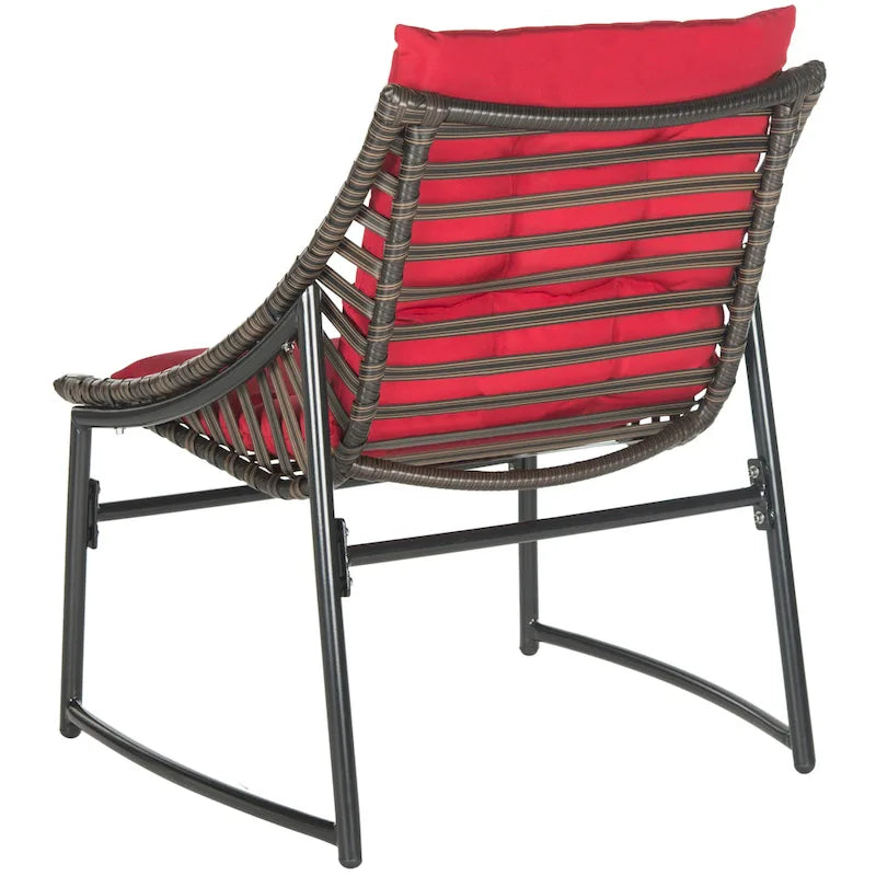 SAFAVIEH Outdoor Hildrun Rattan 4-Piece Set - 28W x 30D x 50H