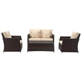 SAFAVIEH Outdoor Taya, ensemble de 4 pièces pour l'extérieur – 55 larg. x 34 prof. x 32 haut.
